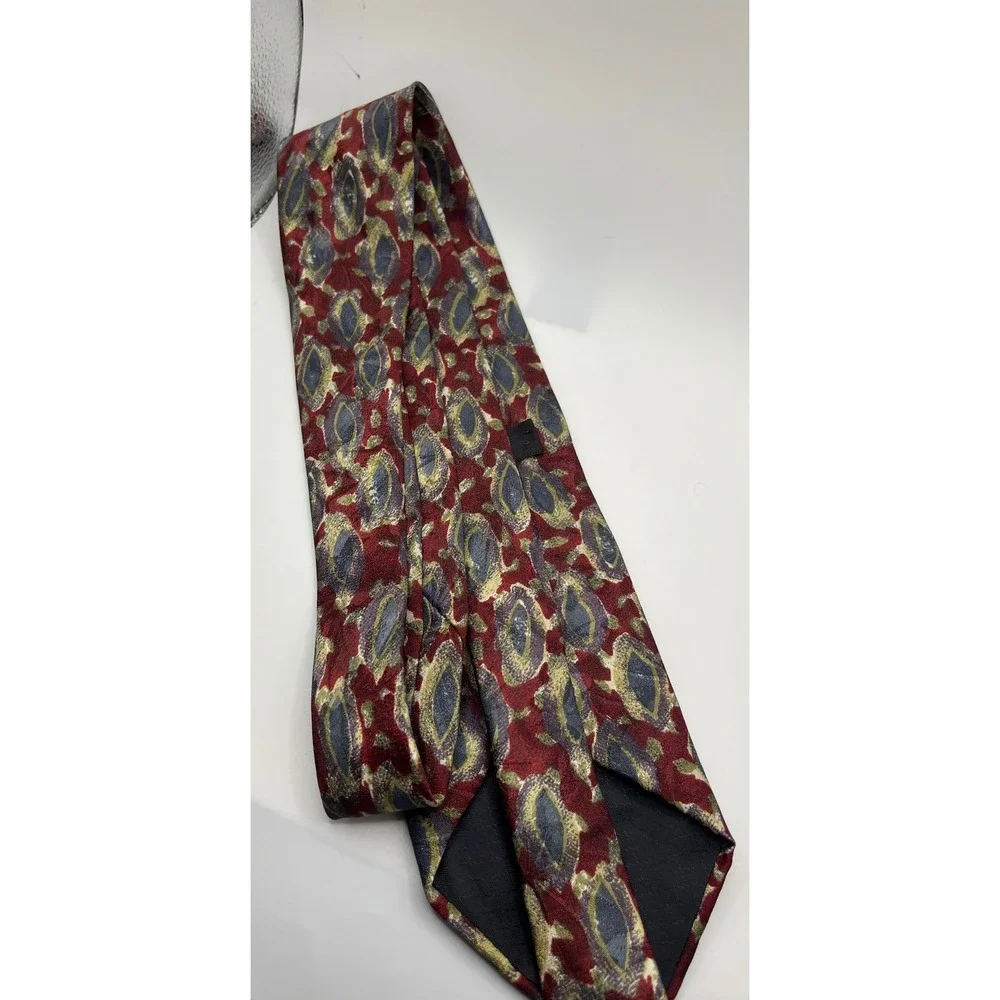 Christian Dior Monsieur Necktie Burgundy Gray‎ Patterned Business Formal
